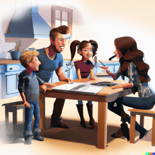 family considering a purchase