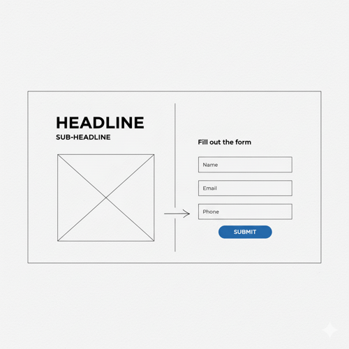 Common roofing company landing page above the fold section hero area that converts