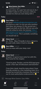 late night slack message linking to a threat from EOS