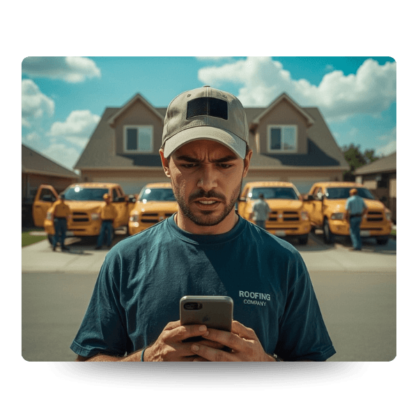 owner looking mad at phone